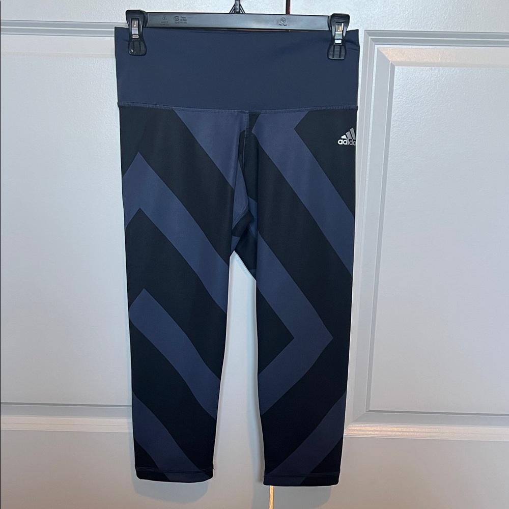 Adidas Kids Navy and Black Chevron Leggings